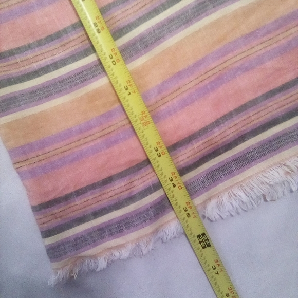 DREW Pink Orange Stripe Asymmetrical Linen Mini Dress Size Medium - Picture 6 of 7